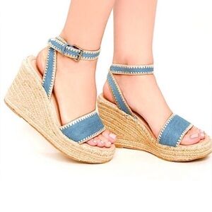 Matisse Denim Espadrille Wedges
